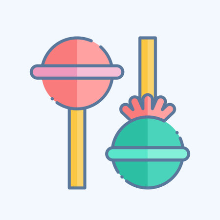 Icon Lolipop. related to Fast Food symbol. doodle style. simple design editable. simple illustrationのイラスト素材