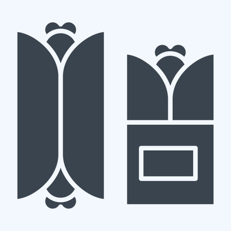 Icon Maxican Burrito. related to Fast Food symbol. glyph style. simple design editable. simple illustrationのイラスト素材