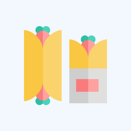 Icon Maxican Burrito. related to Fast Food symbol. flat style. simple design editable. simple illustrationのイラスト素材