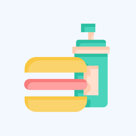 Icon Sausage Bread. related to Fast Food symbol. flat style. simple design editable. simple illustrationのイラスト素材