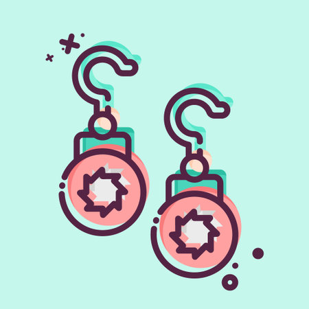 Icon Earrings. related to Jewelry symbol. MBE style. simple design editable. simple illustrationのイラスト素材