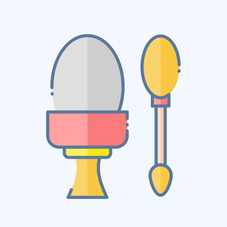 Icon Boiled egg. related to Fast Food symbol. doodle style. simple design editable. simple illustrationのイラスト素材