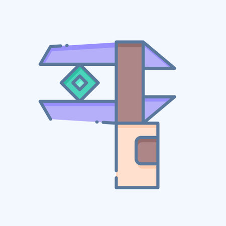 Icon Caliper. related to Jewelry symbol. doodle style. simple design editable. simple illustrationのイラスト素材