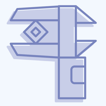 Icon Caliper. related to Jewelry symbol. two tone style. simple design editable. simple illustrationのイラスト素材