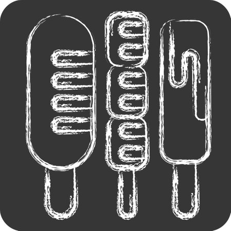 Icon Sausage. related to Fast Food symbol. chalk Style. simple design editable. simple illustrationのイラスト素材