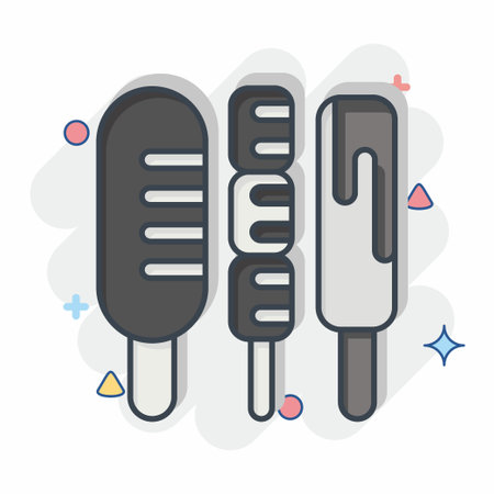 Icon Sausage. related to Fast Food symbol. comic style. simple design editable. simple illustrationのイラスト素材