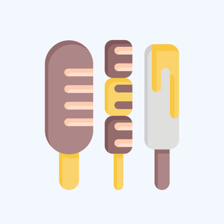 Icon Sausage. related to Fast Food symbol. flat style. simple design editable. simple illustrationのイラスト素材