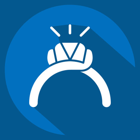 Icon Ring. related to Jewelry symbol. long shadow style. simple design editable. simple illustrationのイラスト素材