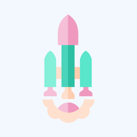 Icon Launch Vehicle. related to Satellite symbol. flat style. simple design editable. simple illustrationのイラスト素材