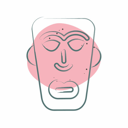 Icon African Mask. related to Kenya symbol. Color Spot Style. simple design editable. simple illustrationのイラスト素材