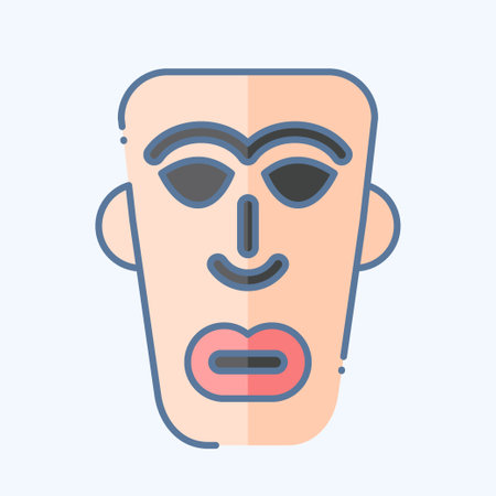 Icon African Mask. related to Kenya symbol. doodle style. simple design editable. simple illustrationのイラスト素材
