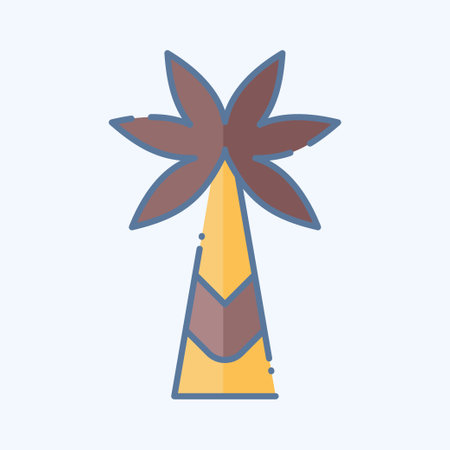 Icon Palm Tree. related to Kenya symbol. doodle style. simple design editable. simple illustrationのイラスト素材