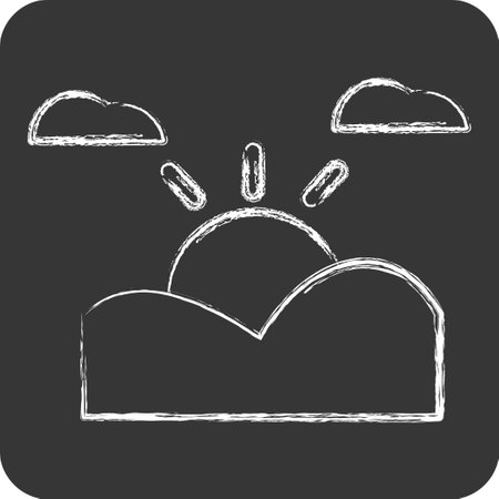 Icon Sunset. related to Kenya symbol. chalk Style. simple design editable. simple illustrationのイラスト素材