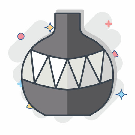 Icon Vase. related to Kenya symbol. comic style. simple design editable. simple illustrationのイラスト素材