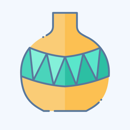 Icon Vase. related to Kenya symbol. doodle style. simple design editable. simple illustrationのイラスト素材