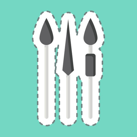 Sticker line cut Lance. related to Kenya symbol. simple design editable. simple illustrationのイラスト素材