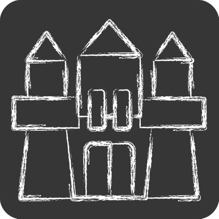Icon Castle. related to Kindergarten symbol. chalk Style. simple design editable. simple illustrationのイラスト素材