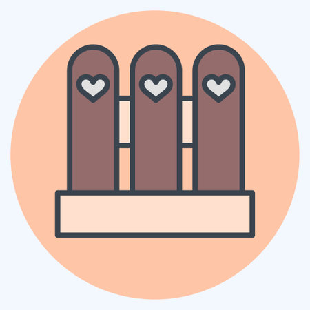 Icon Fence. related to Kindergarten symbol. color mate style. simple design editable. simple illustrationのイラスト素材