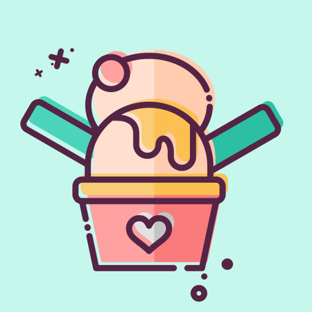 Icon Ice cream. related to Kindergarten symbol. MBE style. simple design editable. simple illustrationのイラスト素材