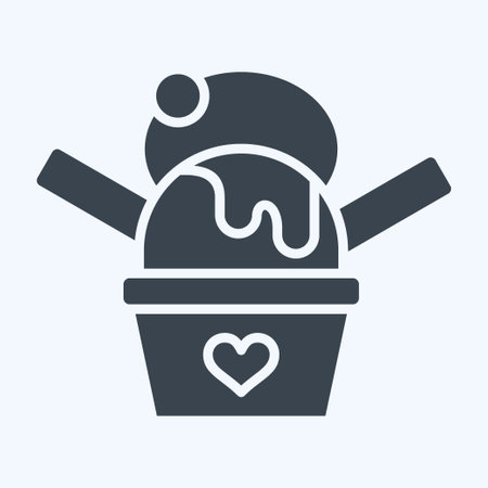 Icon Ice cream. related to Kindergarten symbol. glyph style. simple design editable. simple illustrationのイラスト素材