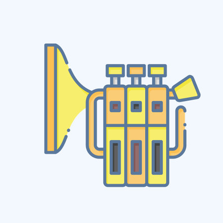 Icon Trumpet. related to Kindergarten symbol. doodle style. simple design editable. simple illustrationのイラスト素材