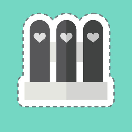 Sticker line cut Fence. related to Kindergarten symbol. simple design editable. simple illustrationのイラスト素材