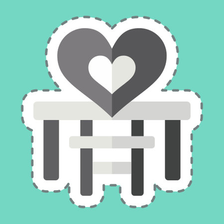 Sticker line cut Baby Chair. related to Kindergarten symbol. simple design editable. simple illustrationのイラスト素材