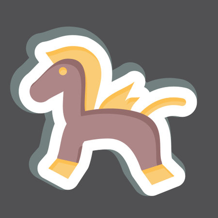 Sticker Rocking Horse. related to Kindergarten symbol. simple design editable. simple illustrationのイラスト素材