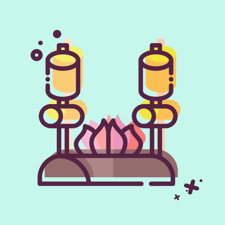Icon Bonfire. related to Picnic symbol. MBE style. simple design editable. simple illustrationのイラスト素材