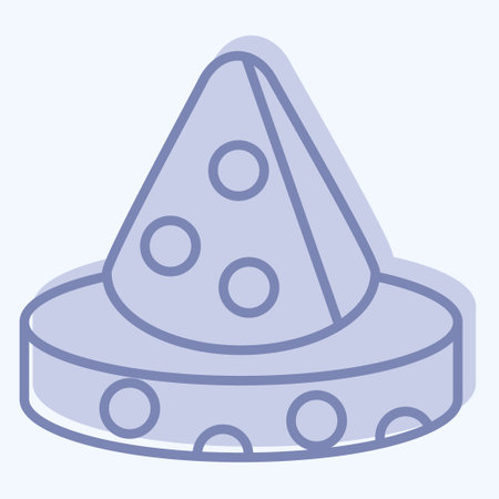 Icon Cheese. related to Picnic symbol. two tone style. simple design editable. simple illustrationのイラスト素材