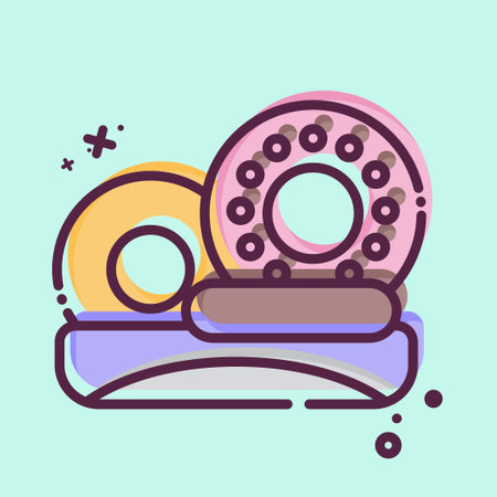 Icon Donut. related to Picnic symbol. MBE style. simple design editable. simple illustrationのイラスト素材