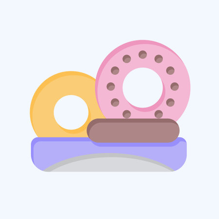 Icon Donut. related to Picnic symbol. flat style. simple design editable. simple illustrationのイラスト素材