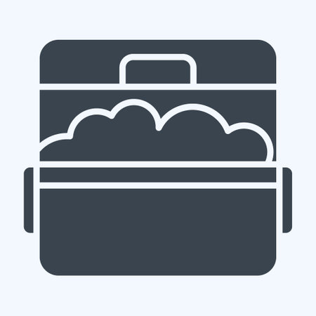 Icon Ice Bucket. related to Picnic symbol. glyph style. simple design editable. simple illustrationのイラスト素材