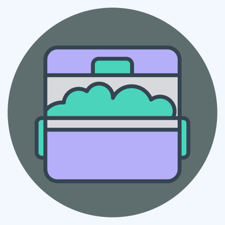 Icon Ice Bucket. related to Picnic symbol. color mate style. simple design editable. simple illustrationのイラスト素材