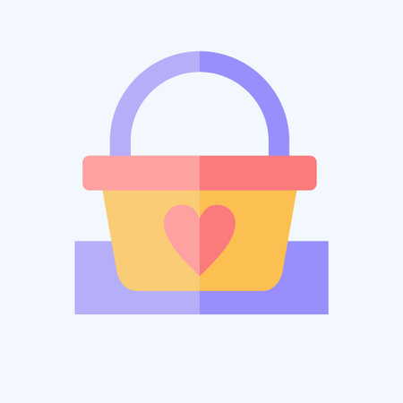 Icon Picnic Basket. related to Picnic symbol. flat style. simple design editable. simple illustrationのイラスト素材