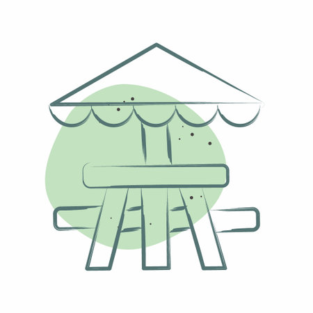 Icon Picnic Table. related to Picnic symbol. Color Spot Style. simple design editable. simple illustrationのイラスト素材