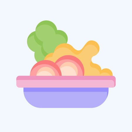 Icon Salad. related to Picnic symbol. flat style. simple design editable. simple illustrationのイラスト素材