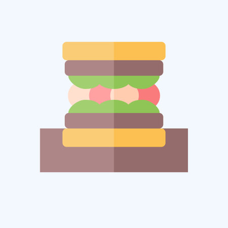Icon Sandwich. related to Picnic symbol. flat style. simple design editable. simple illustrationのイラスト素材