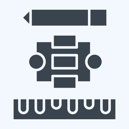 Icon Project Flowchart. related to Creative Concept symbol. glyph style. simple design editable. simple illustrationのイラスト素材