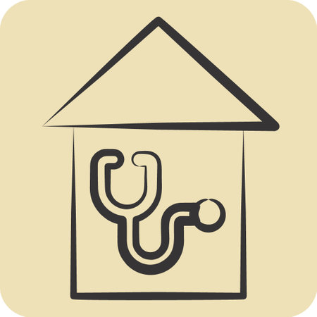 Icon Ambulatory. related to Medical symbol. hand drawn style. simple design editable. simple illustrationのイラスト素材