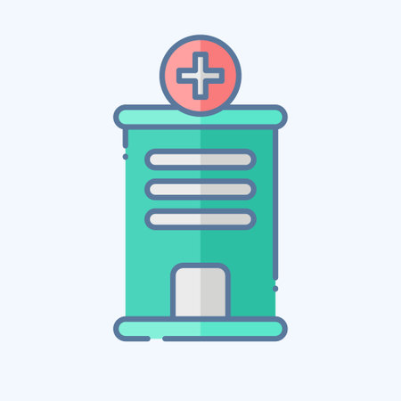 Icon Hospital. related to Medical symbol. doodle style. simple design editable. simple illustrationのイラスト素材