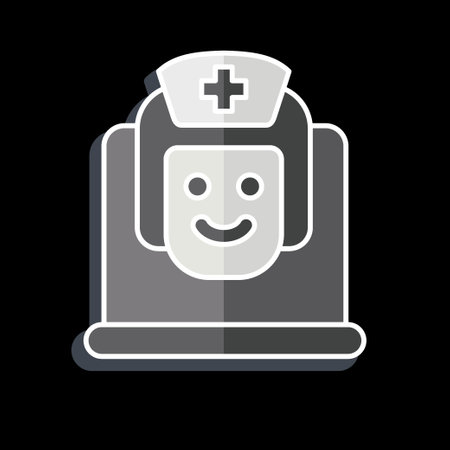 Icon Online Doctor. related to Medical symbol. glossy style. simple design editable. simple illustrationのイラスト素材