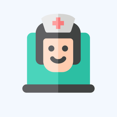 Icon Online Doctor. related to Medical symbol. flat style. simple design editable. simple illustrationのイラスト素材