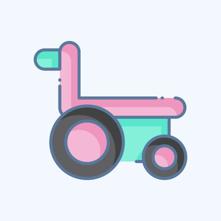Icon Wheelchair. related to Medical symbol. doodle style. simple design editable. simple illustrationのイラスト素材