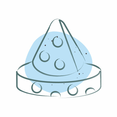 Icon Cheese. related to Picnic symbol. Color Spot Style. simple design editable. simple illustrationのイラスト素材