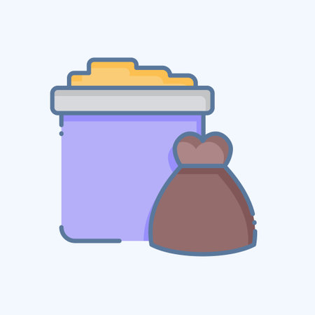 Icon Trash. related to Picnic symbol. doodle style. simple design editable. simple illustrationのイラスト素材