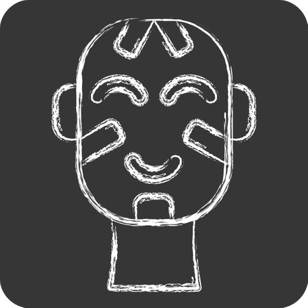 Icon Massai. related to Kenya symbol. chalk Style. simple design editable. simple illustrationのイラスト素材