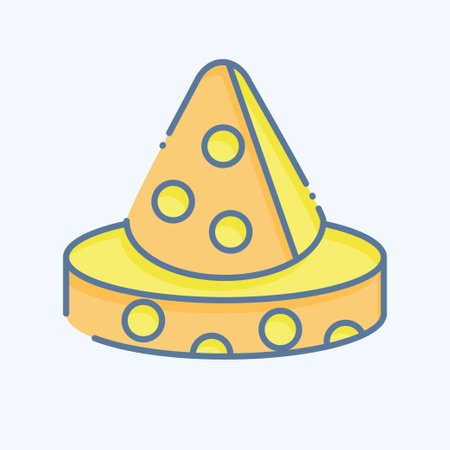 Icon Cheese. related to Picnic symbol. doodle style. simple design editable. simple illustrationのイラスト素材