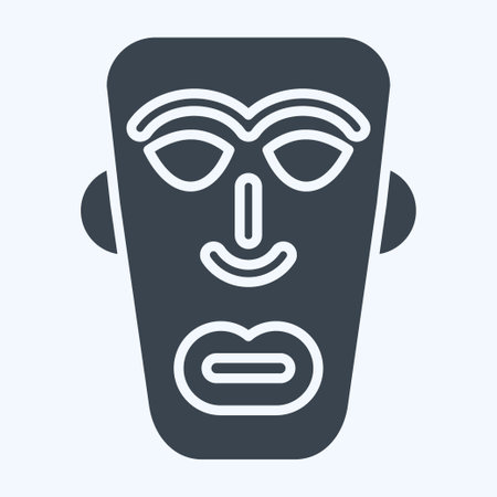 Icon African Mask. related to Kenya symbol. glyph style. simple design editable. simple illustrationのイラスト素材