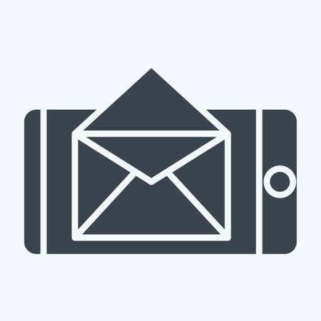 Icon Email. related to Post Office symbol. glyph style. simple design editable. simple illustrationのイラスト素材
